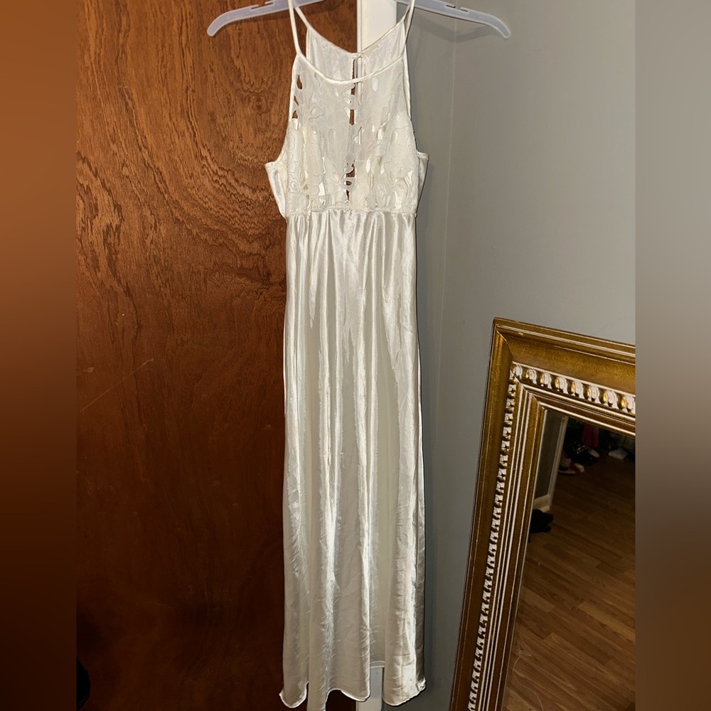 White satin dress